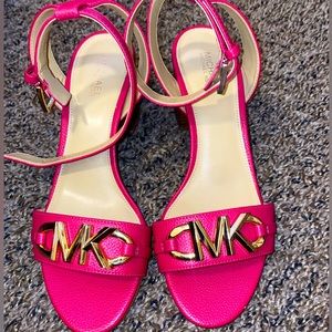 Pink Michael Kors Reed Block Heels. Size 6.5M